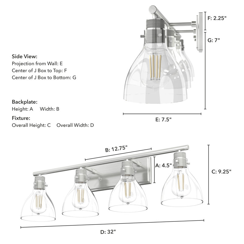 Hunter Fan Van Nuys 4 Light Dimmable Vanity Light Wayfair